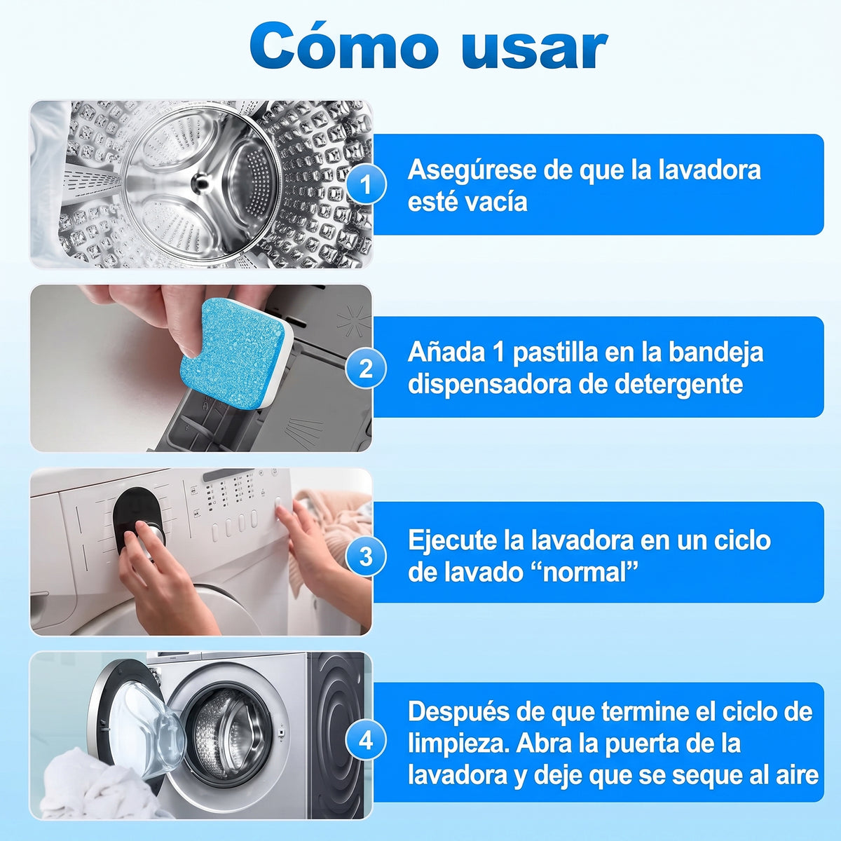 WashPure™ | 12 Pastillas Limpiadoras para Lavadora