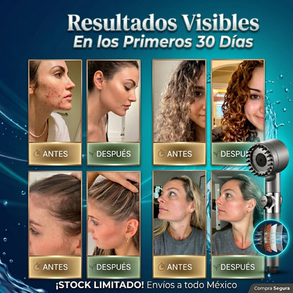 AquaLuxe™ | Regadera Masajeadora de 4 Filtros