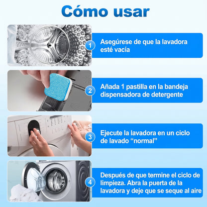 WashPure™ | 12 Pastillas Limpiadoras para Lavadora